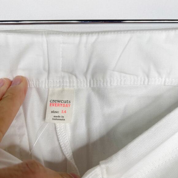 J Crew Crewcuts Girls 14 Set of 2 White Everyday Chino Shorts Cotton Adjustable - Picture 12 of 15